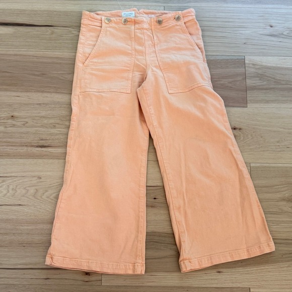 Pilcro Pants - Pilcro‎ Anthropologie Sailor Wide-Leg Pants/Jeans Peach SZ 29  Cottagecore
